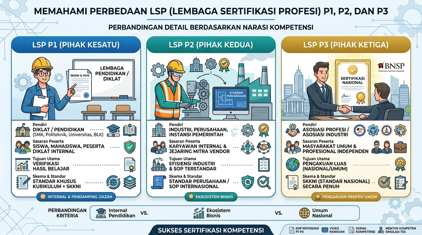 Perbedaan LSP P1, P2 dan P3
